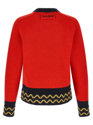 Red Wool Cardigan