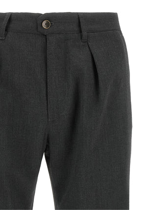 Gray Polyester Dress Pants