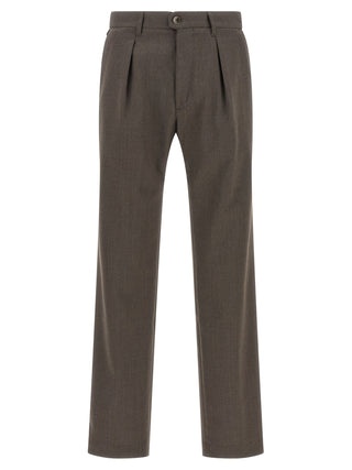Brown Polyester Dress Pants
