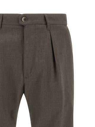 Brown Polyester Dress Pants