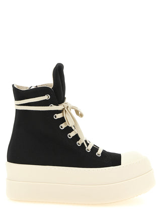 Black Cotton Platform Sneakers