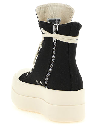 Black Cotton Platform Sneakers