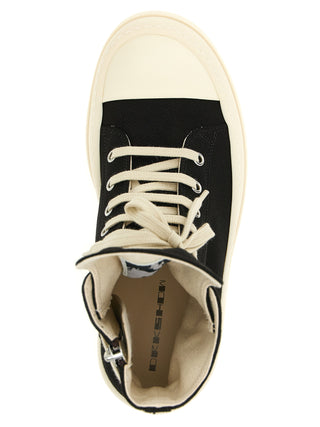Black Cotton Platform Sneakers