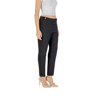 Black Recycled Polyester Casual Pants