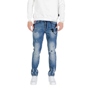 Blue Cotton Skinny Jeans
