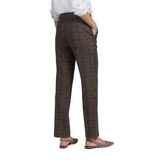 Brown Polyester Casual Pants