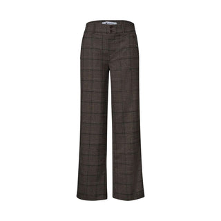 Brown Polyester Casual Pants