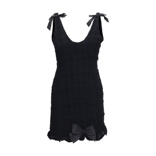 Black Cotton Casual Dress
