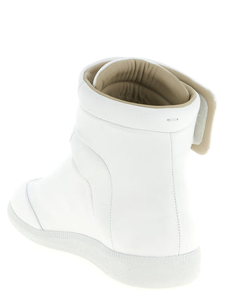 White Calfskin High Top Sneakers