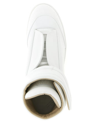 White Calfskin High Top Sneakers