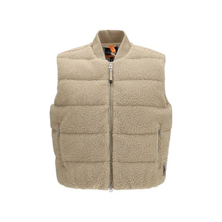 Beige Polyester Sleeveless Jacket