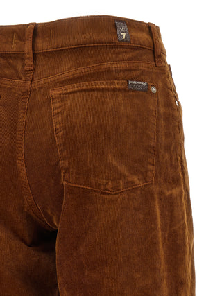 Brown Cotton Casual Pants