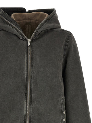 Gray Cotton Full-Length Jacket