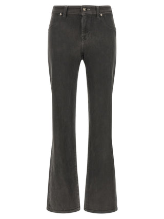Gray Cotton Straight-Leg Jeans