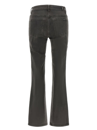 Gray Cotton Straight-Leg Jeans