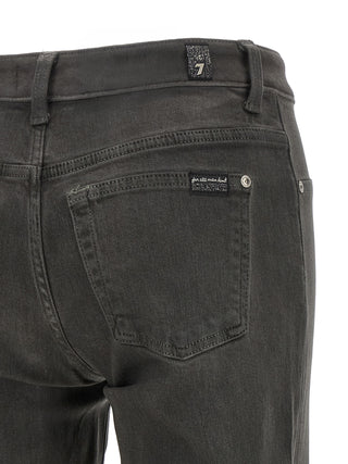 Gray Cotton Straight-Leg Jeans