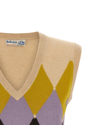 Beige Cashmere Sleeveless Jacket