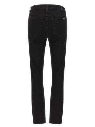 Black Cotton Skinny Jeans