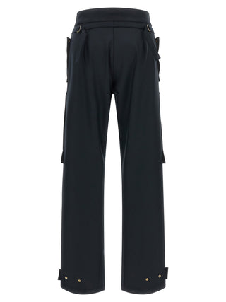 Blue Polyester Cargo Pants