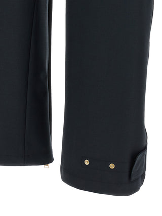 Blue Polyester Cargo Pants