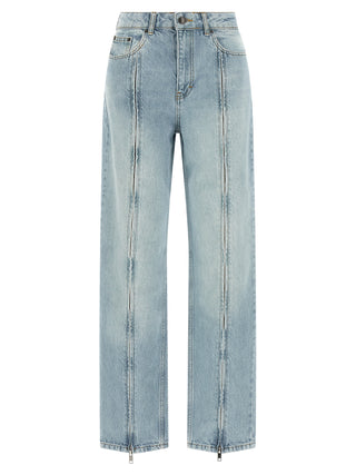 Blue Organic Cotton Straight-Leg Jeans