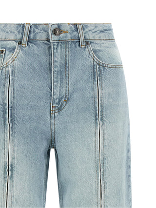Blue Organic Cotton Straight-Leg Jeans