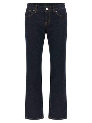 Blue Cotton Bootcut Jeans
