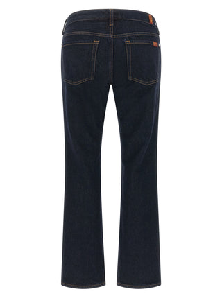 Blue Cotton Bootcut Jeans