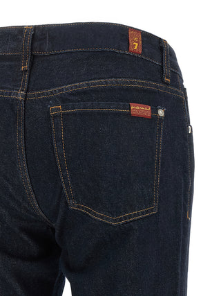 Blue Cotton Bootcut Jeans