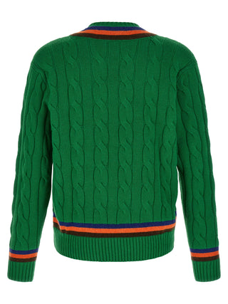 Bicolor Wool Cardigan