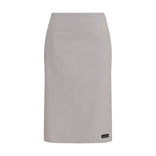 Gray Cotton Midi Skirt