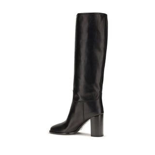Black Calf Leather Bos Taurus High Heel Boots