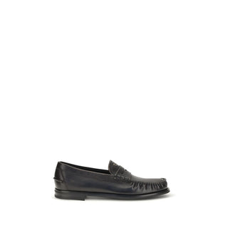 Black Calf Leather Bos Taurus Slip-On Loafers