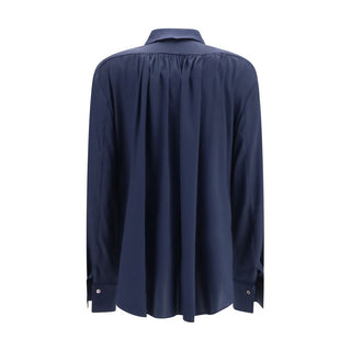 Blue Silk Dress Shirt