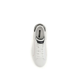 White Calf Leather Bos Taurus Low Top Sneakers