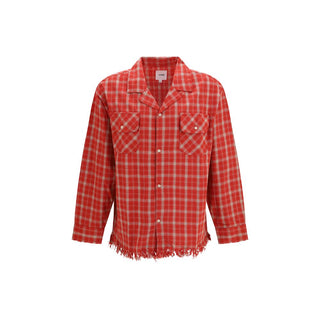 Red Cotton Pattern Shirt