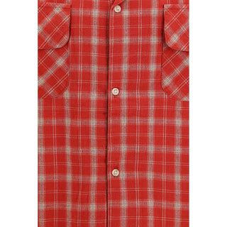 Red Cotton Pattern Shirt