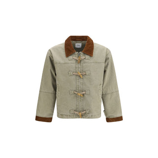 Bicolor Cotton Full-Length Jacket