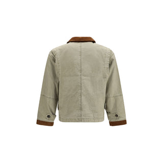 Bicolor Cotton Full-Length Jacket
