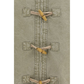 Bicolor Cotton Full-Length Jacket