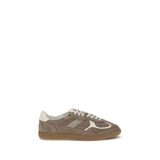 Brown Suede Leather Low Top Sneakers
