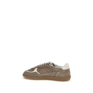 Brown Suede Leather Low Top Sneakers