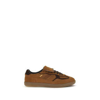 Brown Suede Leather Low Top Sneakers