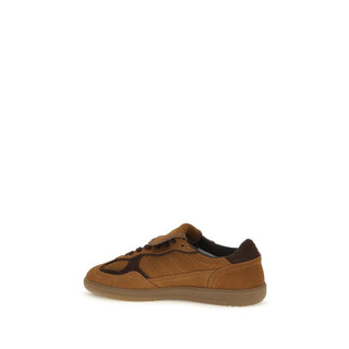 Brown Suede Leather Low Top Sneakers