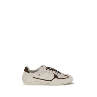 White Calf Leather Bos Taurus Athletic Sneakers