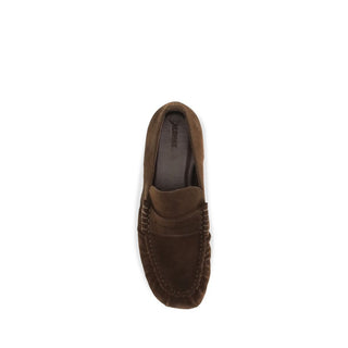 Brown Suede Leather Slip-On Loafers