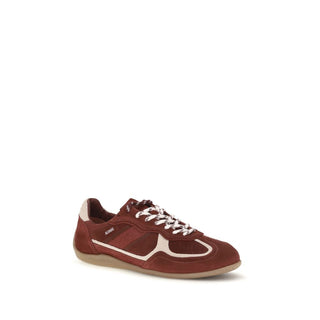 Bordeaux Suede Leather Low Top Sneakers