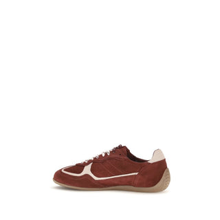 Bordeaux Suede Leather Low Top Sneakers