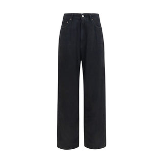 Black Cotton Relaxed Fit Jeans