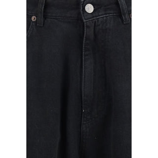 Black Cotton Relaxed Fit Jeans